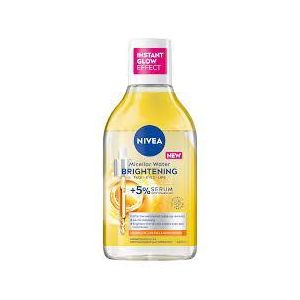 NIVEA Brightening Micellar Water for dull and sensitive skin is infused with 5% Serum with Vitamin C & E