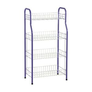 Kitchen Dish Drying Rack  Outdoor Cups Plates Draining Storage Organizer, 4 Tier Multipurpose Stand- Blue.