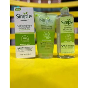 Simple Hydrating Light Moisturizer, Facial Wash, Soothing Toner