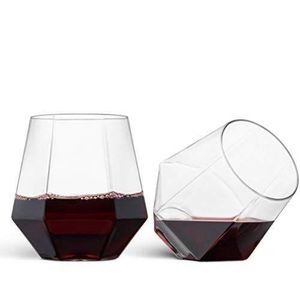 6 Pieces Of Diamond Wine Juice Cup Glasses- Colorless.