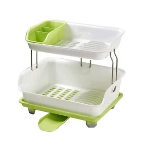 2 Tier Dish Drying Plastic Rack - Multicolor