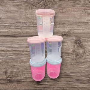 5-Piece Cereal Storage Containers – 1.5 Litres Each, Airtight Plastic Tins