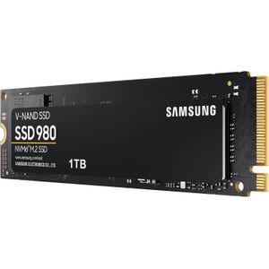 Samsung 980 SSD 1TB PCle 3.0x4, NVMe M.2 2280, Internal Solid State Drive, Storage For PC, Laptops, Gaming And More, HMB Technology, Intelligent Turbowrite, Speeds Of Up-to 3,500MB/s, MZ-V8V1T0B/AM - Black