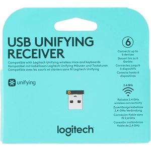Logitech USB Unifying Nano Receiver, 2.4 GHz Wireless Technology, USB Plug Compatible with all Logi Unifying Devices like Wireless Mouse and Keyboard, PC/Mac/Laptop - Black 