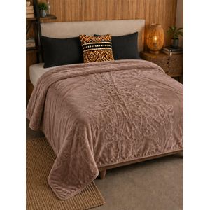 General Coral Pink Self Design Plush Blanket