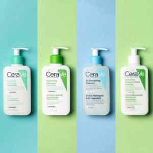 CeraVe Hydrating Cleanser Set – Hydrating Cream, SA Smoothing Gel, Cream-to-Foam (236ml Each)