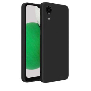 Silicone Soft Back Cover Case for Samsung Galaxy A03 Core (Silicone Black)
