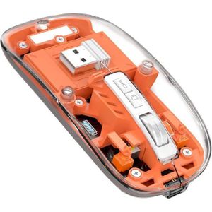 Bluetooth Mouse 2.4G & Bluetooth Tri-Mode 2400DPI Optical Computer Mouse Portable Rechargeable Transparent Cordless Mice for Laptop PC Computer Desktop