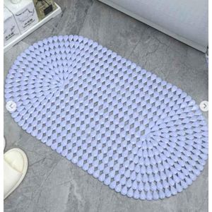 Bathroom Floor Mat Household Bathroom Non-slip Mat Bath Non-slip Mat Plain Oval Water Drop Floor Mat Carpet Shower Mat-Blue