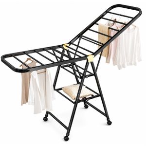 3-tier heavy-duty foldable gullwing clothes drying rack