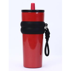 Stainless Steel Insulated Water Bottle - 304 Food Grade, Leak-Proof, Portable with Straw, Keeps Drinks Hot & Cold, Perfect for Outdoor Sports, Unisex - Red, Black.