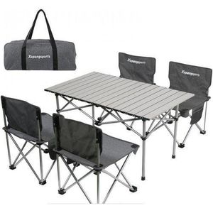Portable Folding Camping Table & Chair Set with Carry Bag