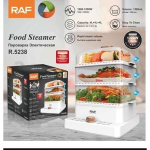 RAF 3-Tier Electric Food Steamer with Display & Timer - Clear