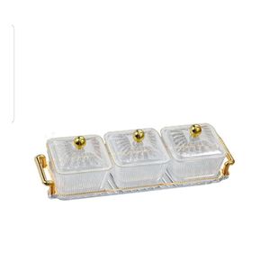 Luxurious 3-compartment Decorative Serving Set.