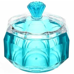 Decorative glass sugar bowls and candy jars with lids.Multicolour