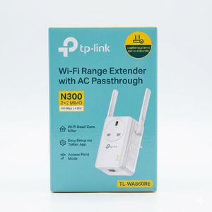 TPLink TL-WA860RE Wi-Fi Range Extender featuring AC passthrough.