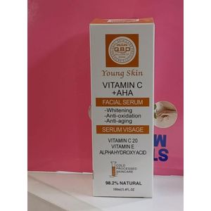 QBD young skin vitamin C + AHA facial serum