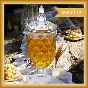 4.5Litres Drink Dispensers For Parties Crystal Glass Iced Mason Jar Dispenser with Stand And Spigot Liquid Containers Wide Mouth Beverage Server Water Pitcher For Juice Tea Party Bar Wedding 