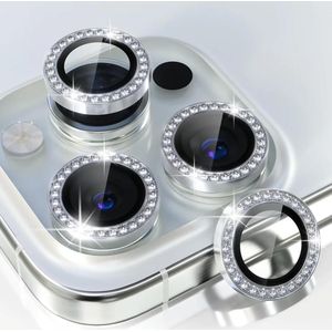Universal iPhone 12 12 Pro 12 Pro Max Point Drill Camera Lens Protector Circle Camera Glass Protector Diamond Silver 