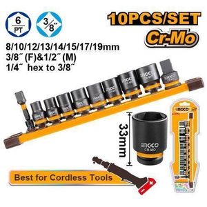 INGCO 10 Pcs 3/8"DR. Impact socket set
