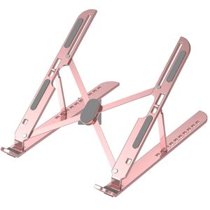 White Label Adjustable Aluminum Laptops Stand - Rose Gold