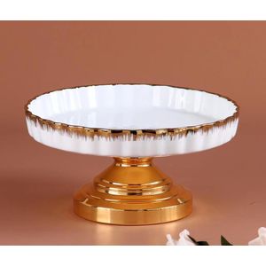 Ceramic Footed Bowl Round Pedestal Bowl Decorative Fruit Dish Holder Dessert Display Stand for Kitchen Counter Centerpiece Table Decor Serving Fruit Tray