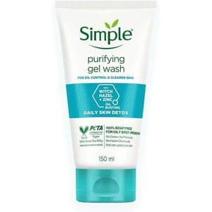 Simple Purifying Gel Wash Shine Free and Clear Skin Daily Skin Detox 150ml