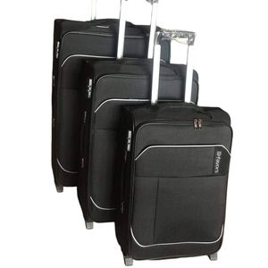 3 In 1 Suitcase Double Wheel Extreme Durability With Lock - Black 