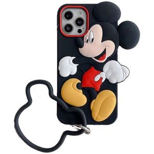 iPhone 13 12 11 Pro  X XR XS Max Mickey Mouse Case,3D Cute Cartoon Black Ears Girls Women Kids Character Soft Silicone Protective Case-Black