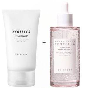 SKIN1004 Niacinamide + TXA Madagascar Centella Tone Brightening Capsule Cream + Centella Poremizing Fresh Ampoule. Moisturizes, Removes Dark Spots, Marks,Glows, Minimizes Pores, Increase elasticity
