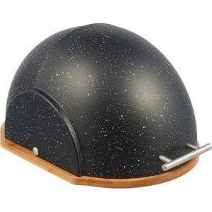 Marble Bread Bin Box With Bamboo base And Sliding Lid Pastry Storage Container- Multicolor