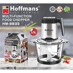 Hoffmans Multi-Function Electric Food Chopper 3.5 lt Meat and Vegetables Grinder HM-8833 - Silver