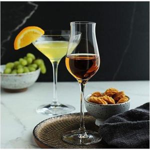 Set of 6 Elegant Stemmed Spirits Tasting Glasses - Transparent
