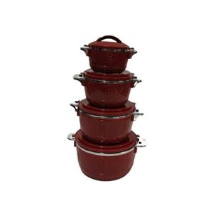 4-Piece Self-Warming Food Casserole & Serving Dish Set - Maroon