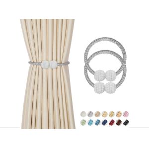 A Pair Of Curtain Holders White Silver