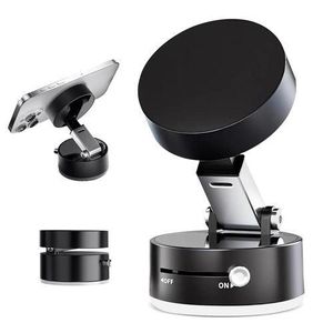 Magnetic Phone Holder for Car, Compatible with MagSafe Adjustable Car Mount Holder Dashboard Windshield Magnetic Mini Vacuum Double Side Magnetic Suction Cup Holder Foldable Kitchen Lazy Phone Bracket For iPhone Android Smartphone