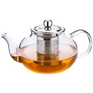 600ml Glass Kettle Teapot With Infuser -Colorless