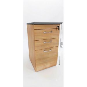 Big sized Office Non Moving Drawer,3 drawers side drawer- Black