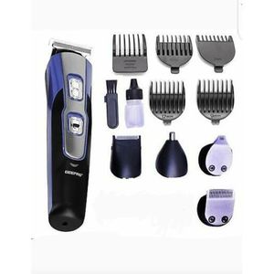 Geepas Rechargable 11 in 1 Grooming Kit Cordless Hair Clipper Beard Trimmer Shaver Machine - Black