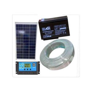 50watts Solar Panel Complete Kit system, 26Ah sealed Acid Battery Maintenance -free, 5 A Regulator, 5 Bulbs, Holders 5 pieces, 200w inverter, 1 Charger, Switches+ sockets ,  wire 50 meter roll + Free Rechargeable Lamp 