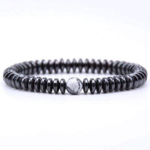 Versatile_beads Dark Gray Ring Howlite Bracelet