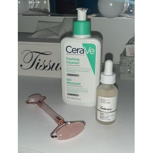 Ceraveé Foaming Facial Cleanser + Salicylic Acid 2% Serum + FREE Jade Roller – Acne Control, Oil Reduction & Pore Minimizing Skincare Set
