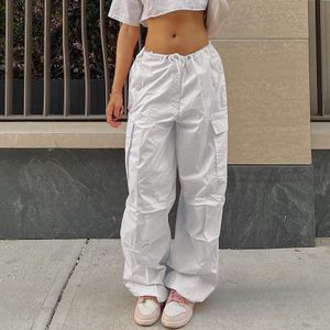 Fashion (White B)Hippie Y2K Cargo Pants Women Low Waist Sweatpant