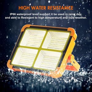 Rechargeable LED Solar Flood Light Portable and Waterproof for Outdoor Camping and Emergency ABS Body for Garden Landscape Use