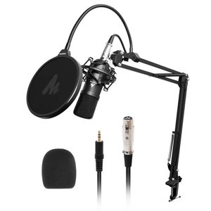 maono Maono AU-A03 Condenser Microphone Kit Podcast Mic with Boom Arm Microphone Stand (Black)