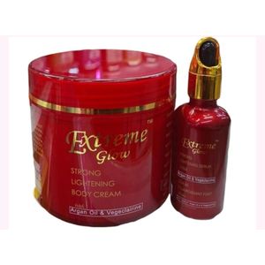 Extreme Glow   Strong lightening  Body Cream  & Lightening Serum with argan oil and vegeciairine for Brightening,Moistirizing, Even Skin Tone