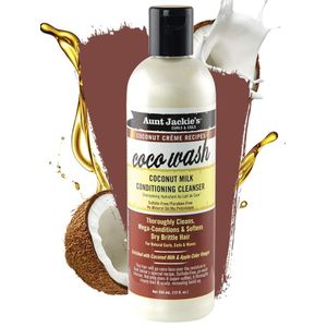 Aunt Jackie'S Coco Wash Coconut Milk Conditioning Cleanser, Cleans, Conditions and Softens Dry Brittle  For natural Curls,Coils & Waves 