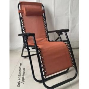 Premium Zero-Gravity Reclining Lounge Beach Folding Portable Chair - Orange, Black
