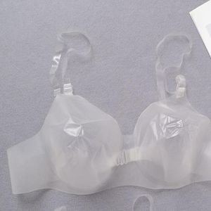 Women Ultra-thin Invisible Bras Sexy See Through Transparent Clear Push Up  Bra Ladies Soft TPU