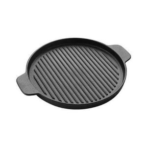 Round Cast Iron Grill Pan with Dual Handles